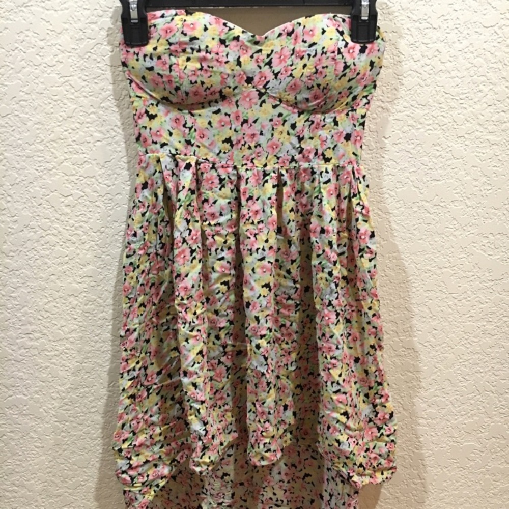Strapless Floral Dress